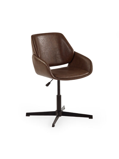 Parker Brown Faux Leather Upholstered Swivel Office Chair