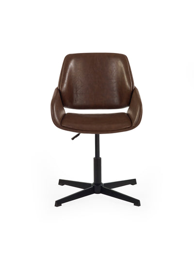 Parker Brown Faux Leather Upholstered Swivel Office Chair