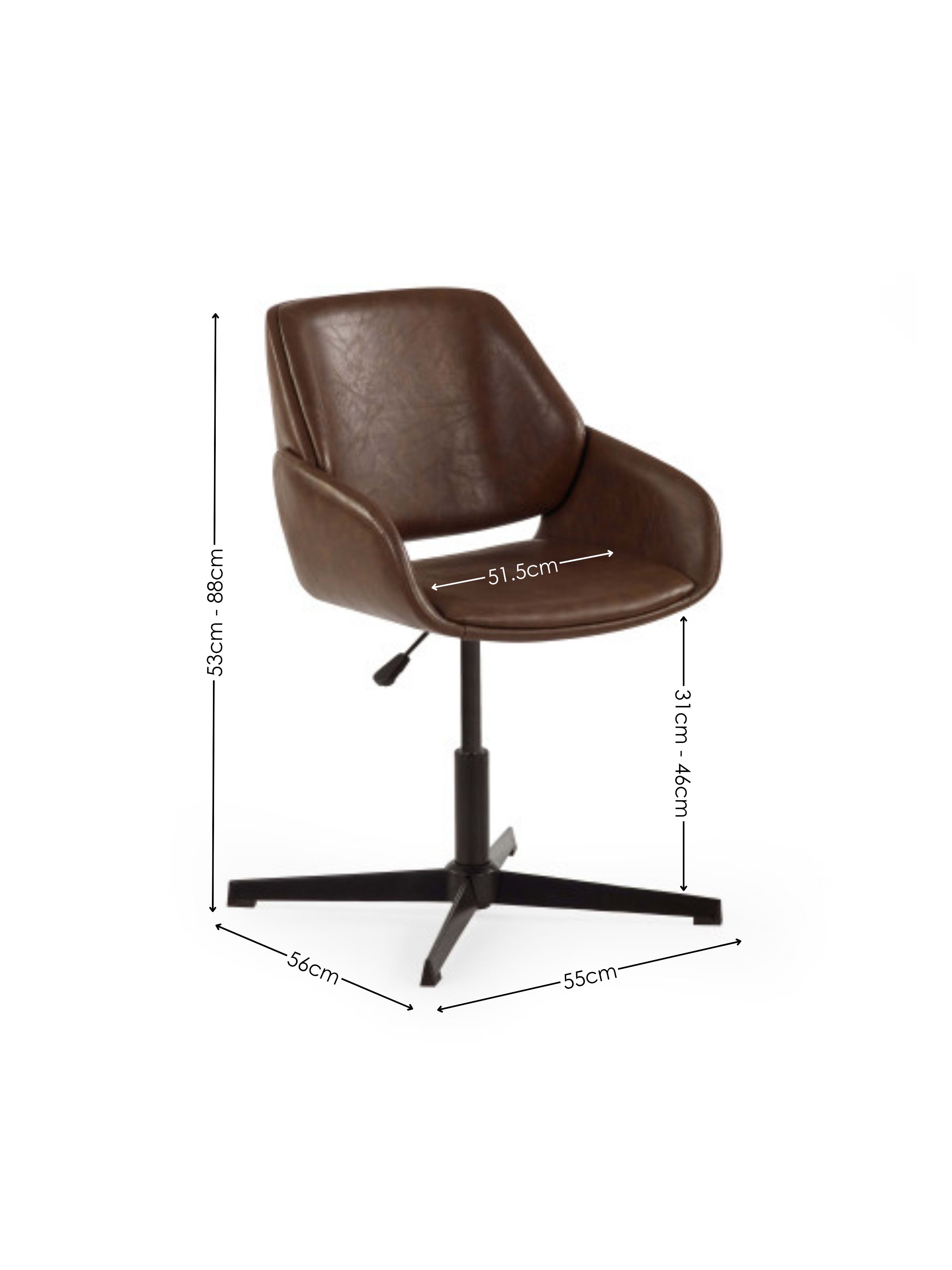 Parker Brown Faux Leather Upholstered Swivel Office Chair