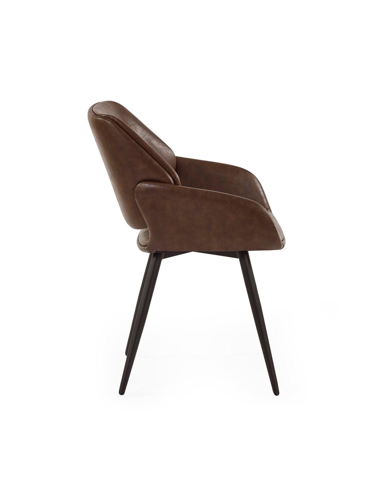 Parker Set of 2 Brown Faux Leather Upholstered Dining Chairs