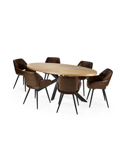 Parker Set of 2 Brown Faux Leather Upholstered Dining Chairs