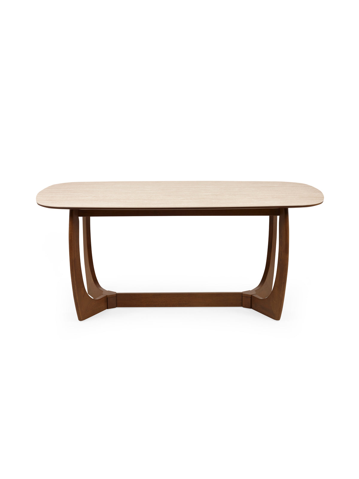 Portland Rectangular Dining Table – Walnut Effect/Natural Stone