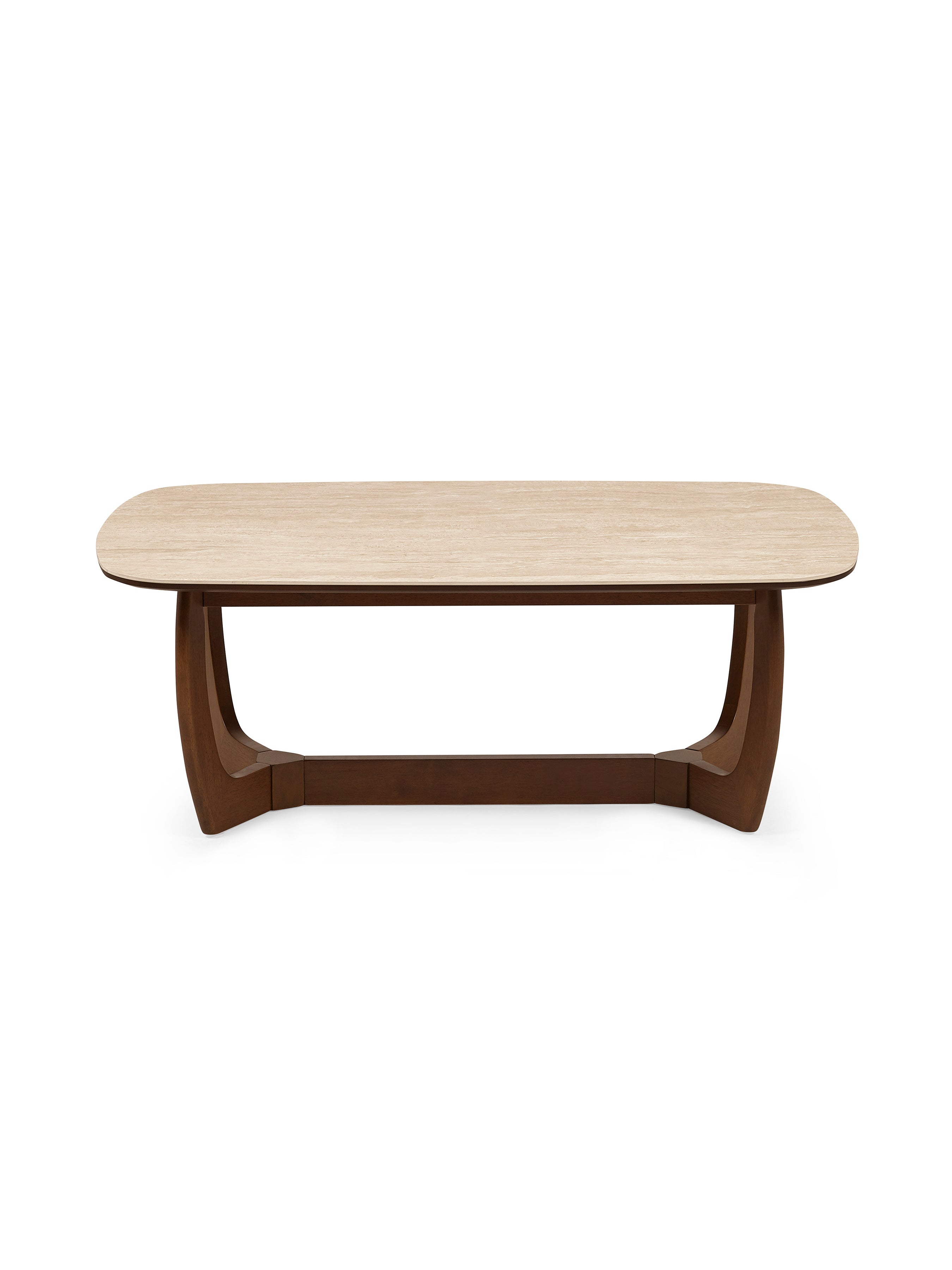 Portland Rectangular Coffee Table – Walnut Effect/Natural Stone