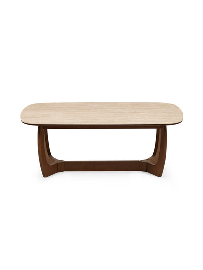 Portland Rectangular Coffee Table – Walnut Effect/Natural Stone