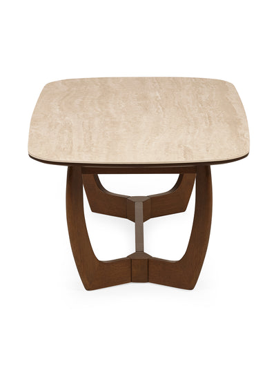 Portland Rectangular Coffee Table – Walnut Effect/Natural Stone