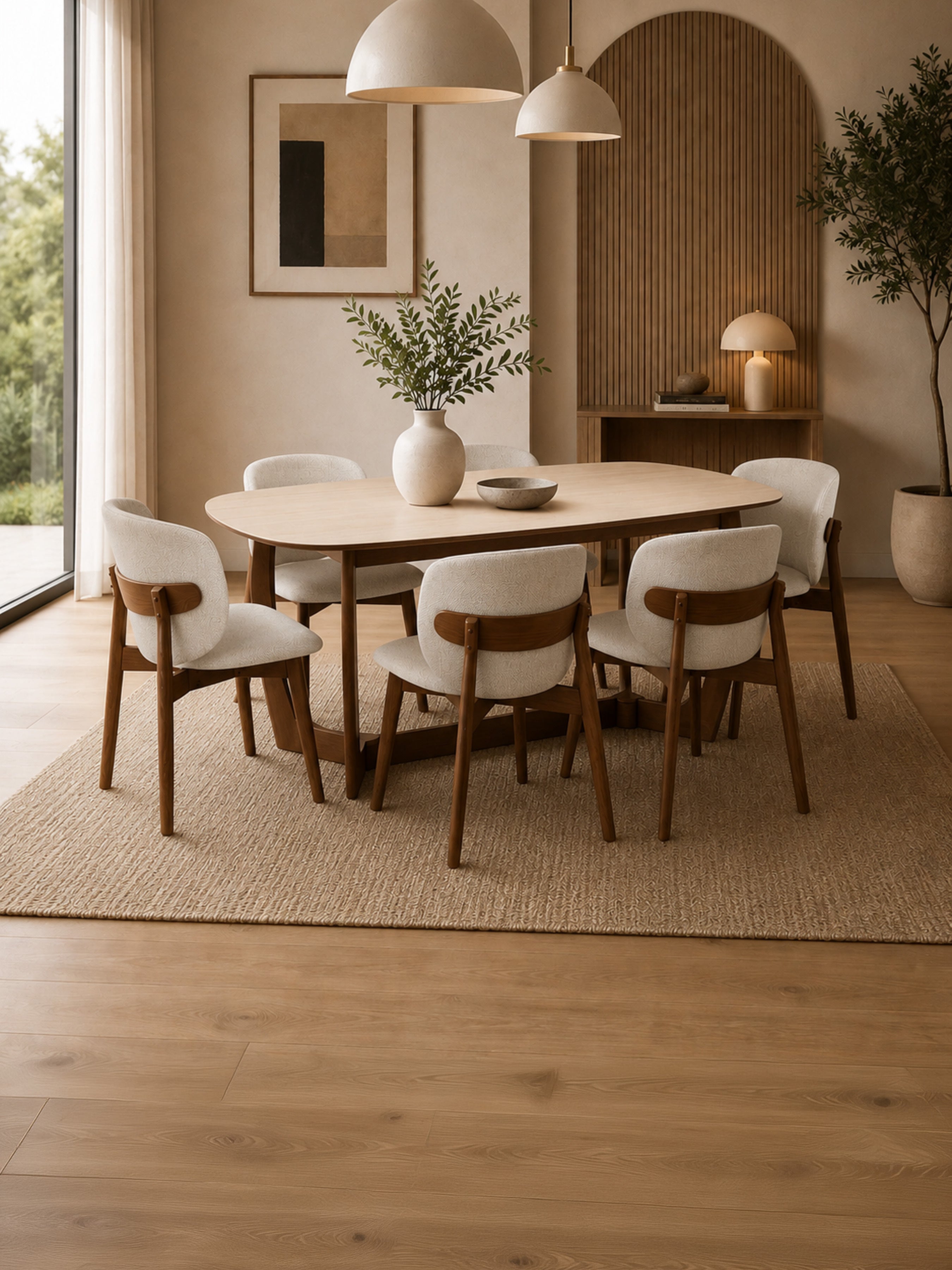 Portland Upholstered Dining Chair (Set of 2) – Cream Chenille