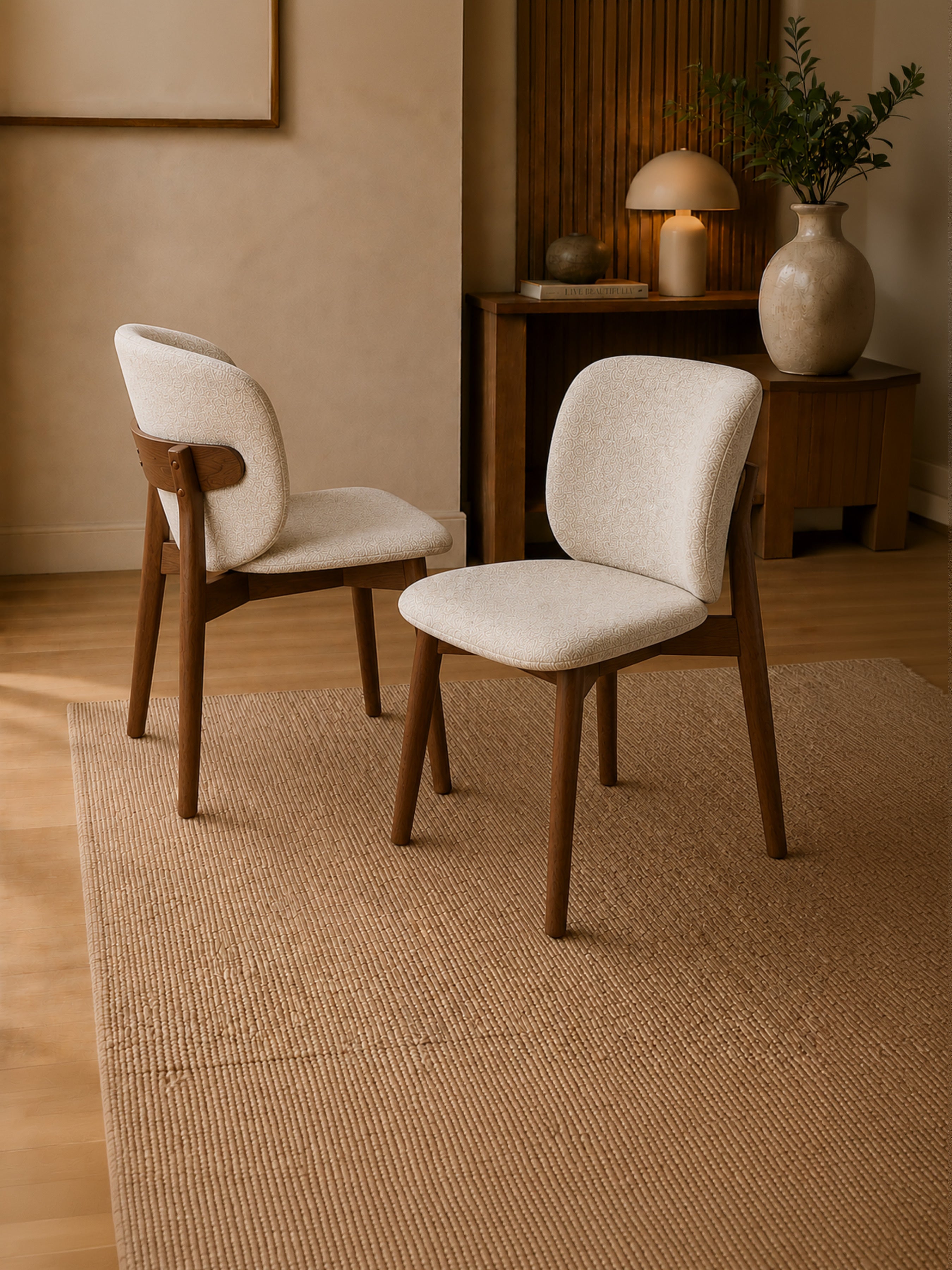 Portland Upholstered Dining Chair (Set of 2) – Cream Chenille