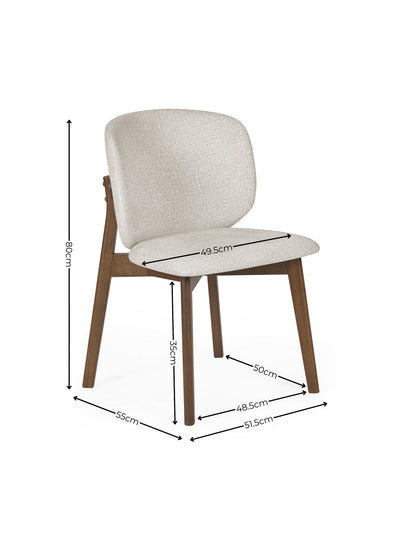 Portland Upholstered Dining Chair (Set of 2) – Cream Chenille