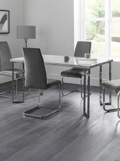 Positano Marble & Chrome Dining Table