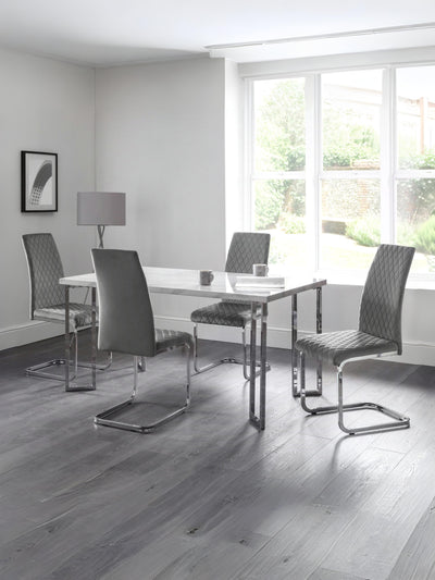 Positano Marble & Chrome Dining Table