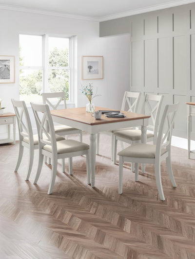 Provence Table and 6 Provence Chairs – Limed Oak/Grey