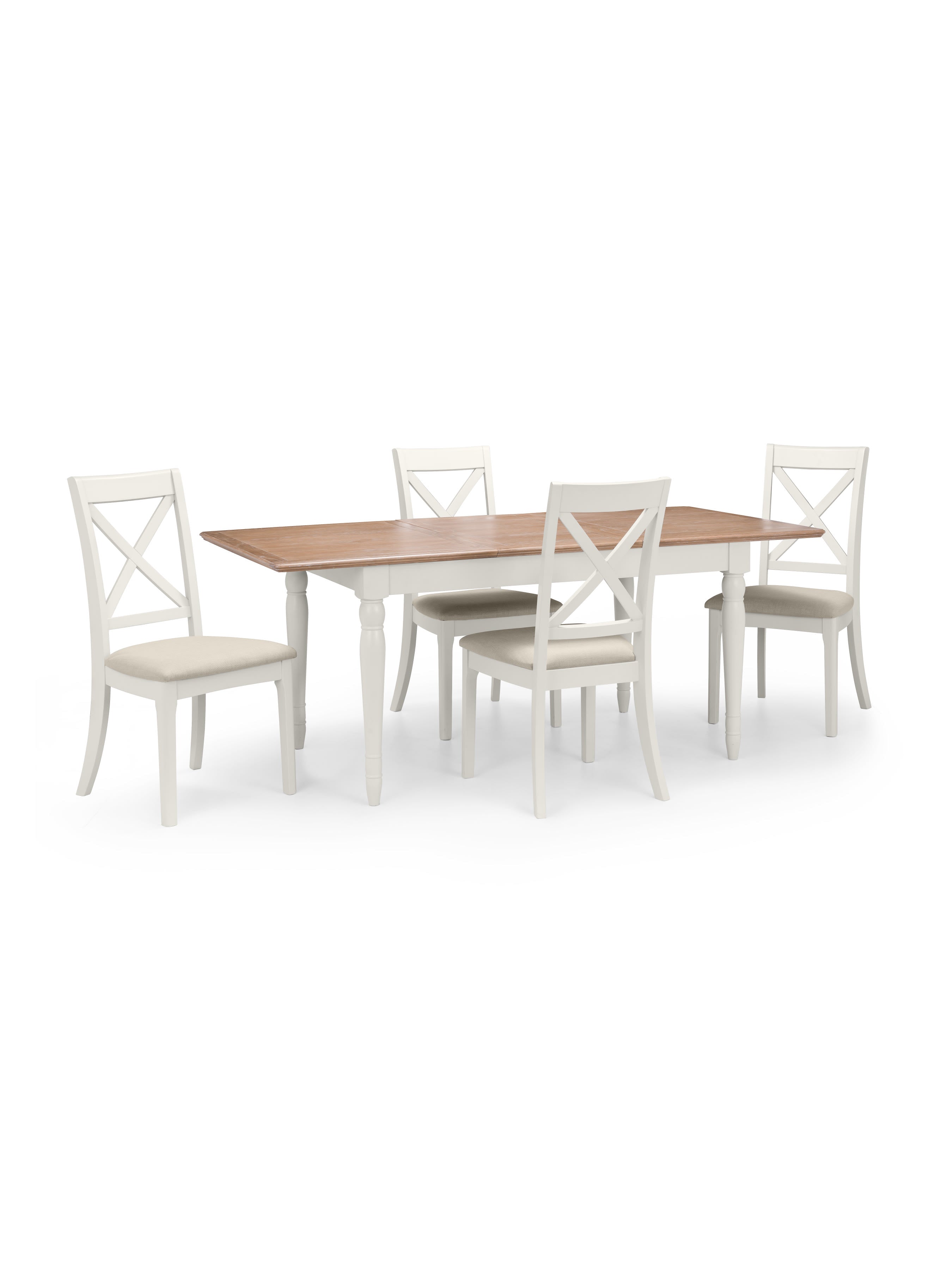 Provence Table and 4 Provence Chairs – Limed Oak/Grey