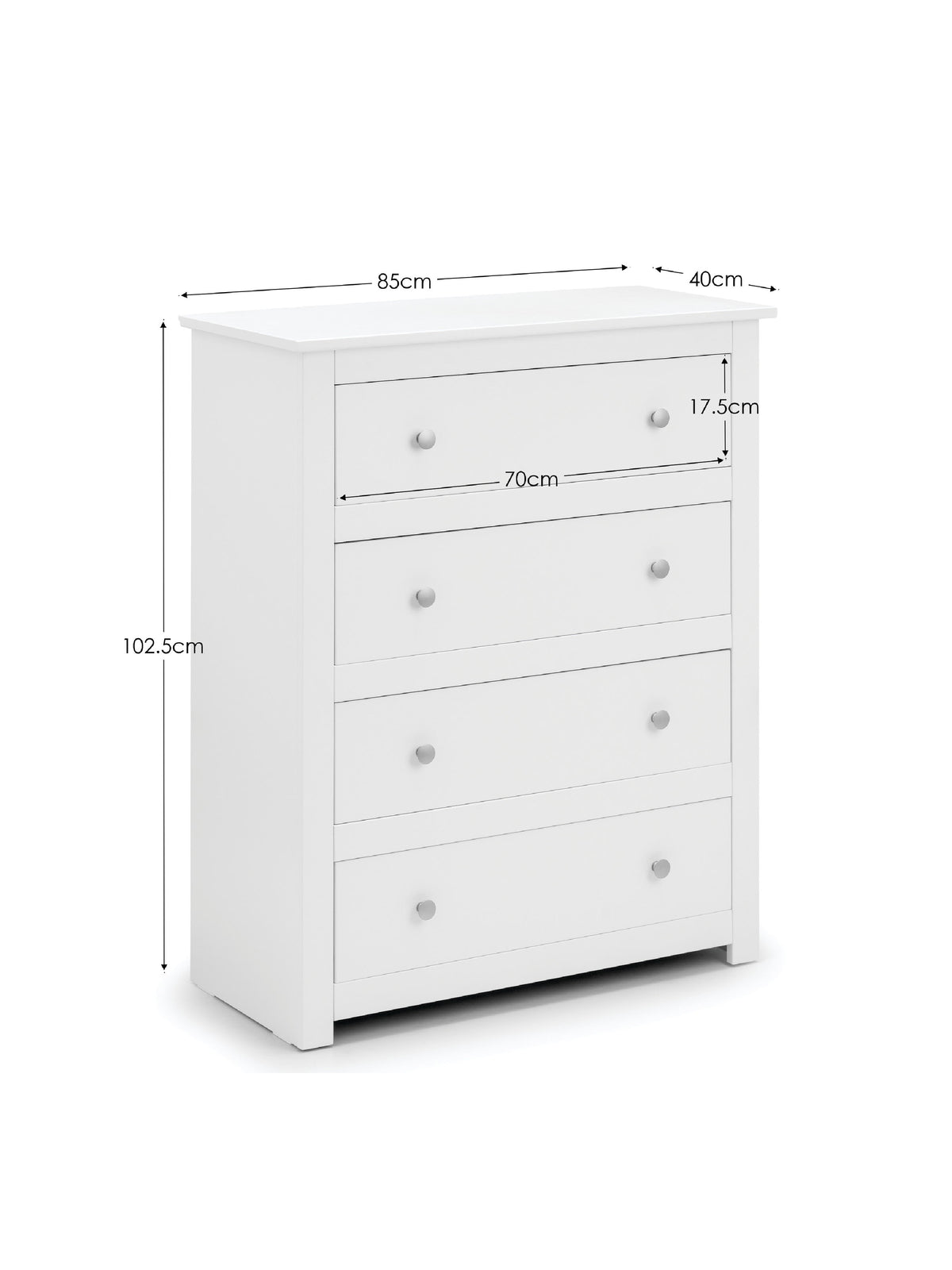 Radley 4 Drawer Chest - Surf White