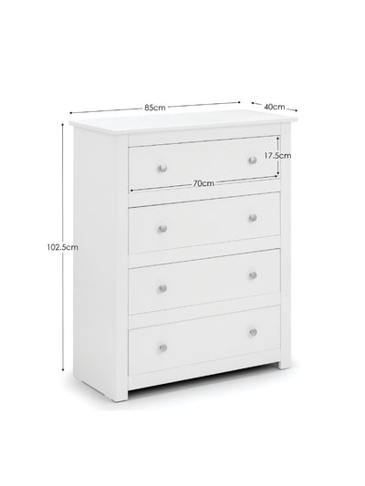 Radley 4 Drawer Chest - Surf White