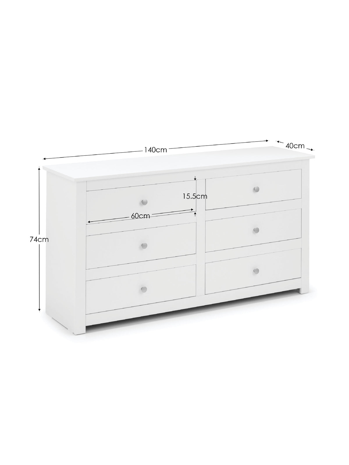 Radley 6 Drawer Chest - Surf White