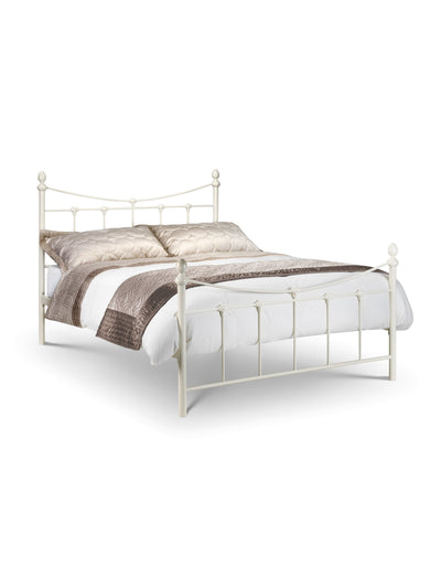 Rebecca Metal Bed - Stone White Satin