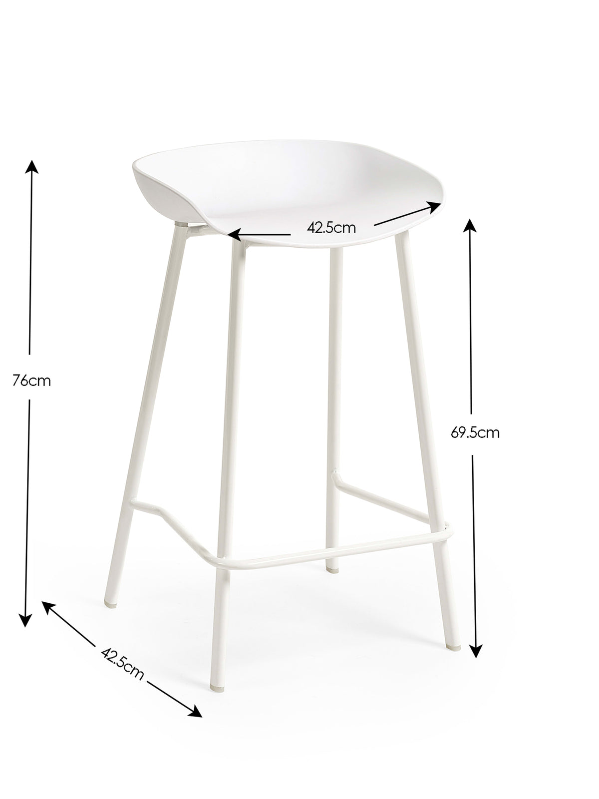 Renzo Bar Stool White (Set Of 2)
