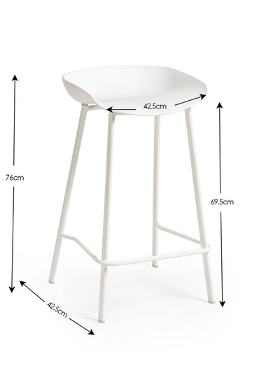 Renzo Bar Stool White (Set Of 2)