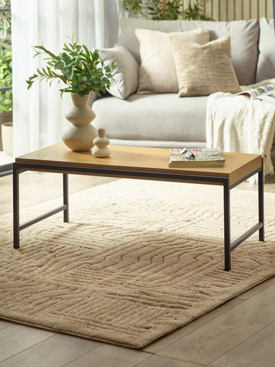 Reuben 110cm Tray Coffee Table – Oak Effect