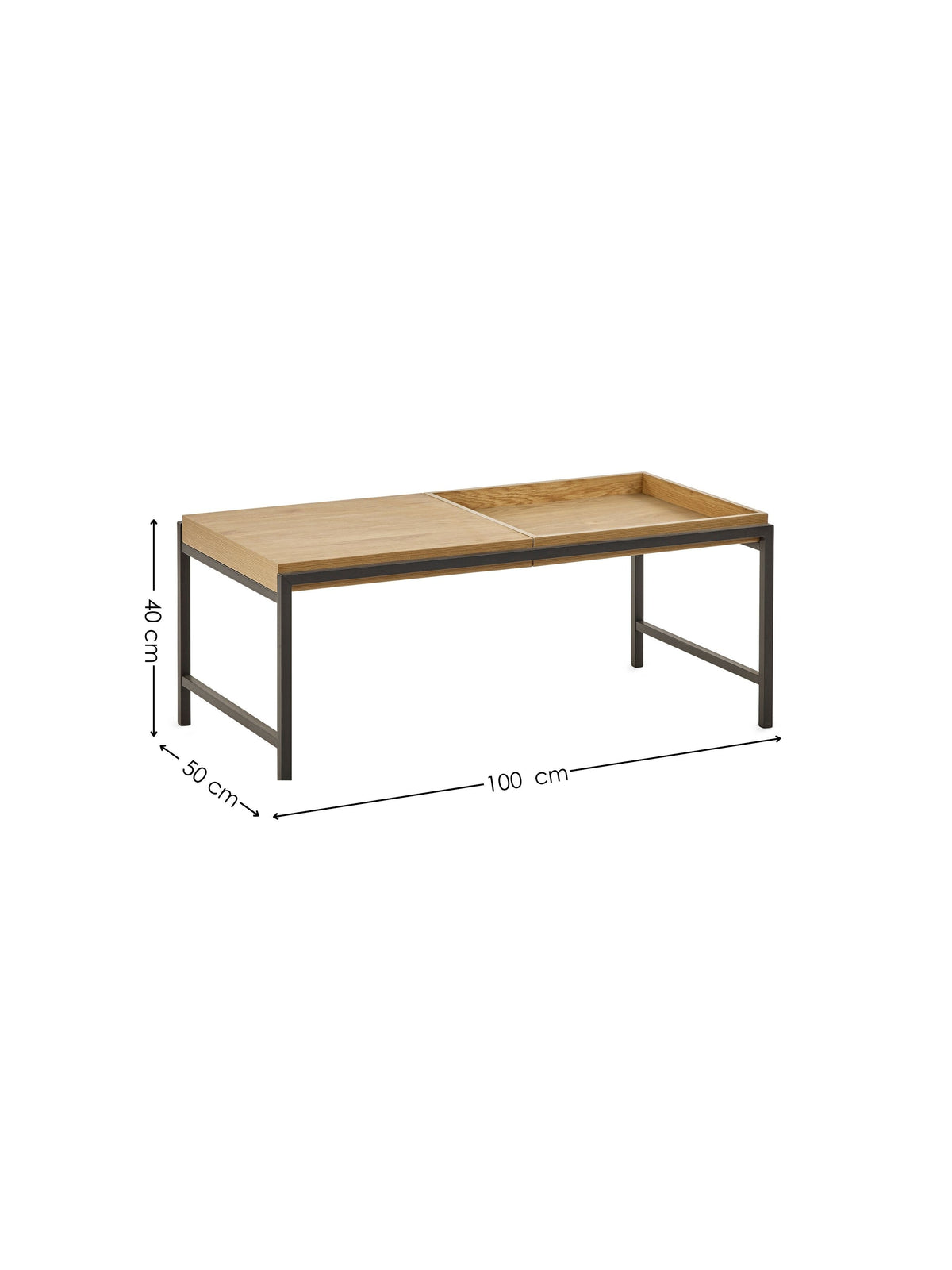 Reuben 110cm Tray Coffee Table – Oak Effect