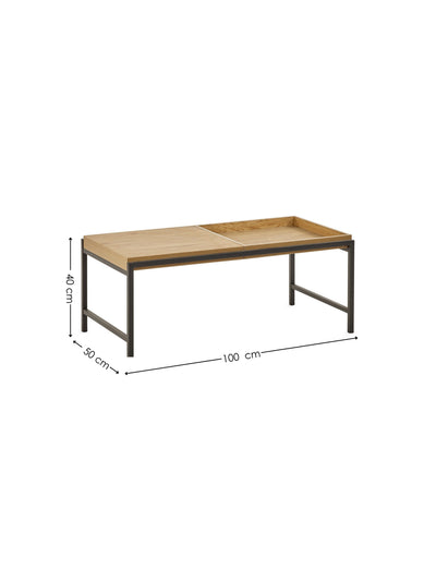 Reuben 110cm Tray Coffee Table – Oak Effect