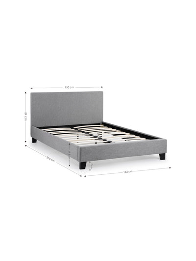 Rialto Light Grey Linen Bed - Grey Linen