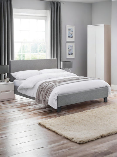 Rialto Light Grey Linen Bed - Grey Linen