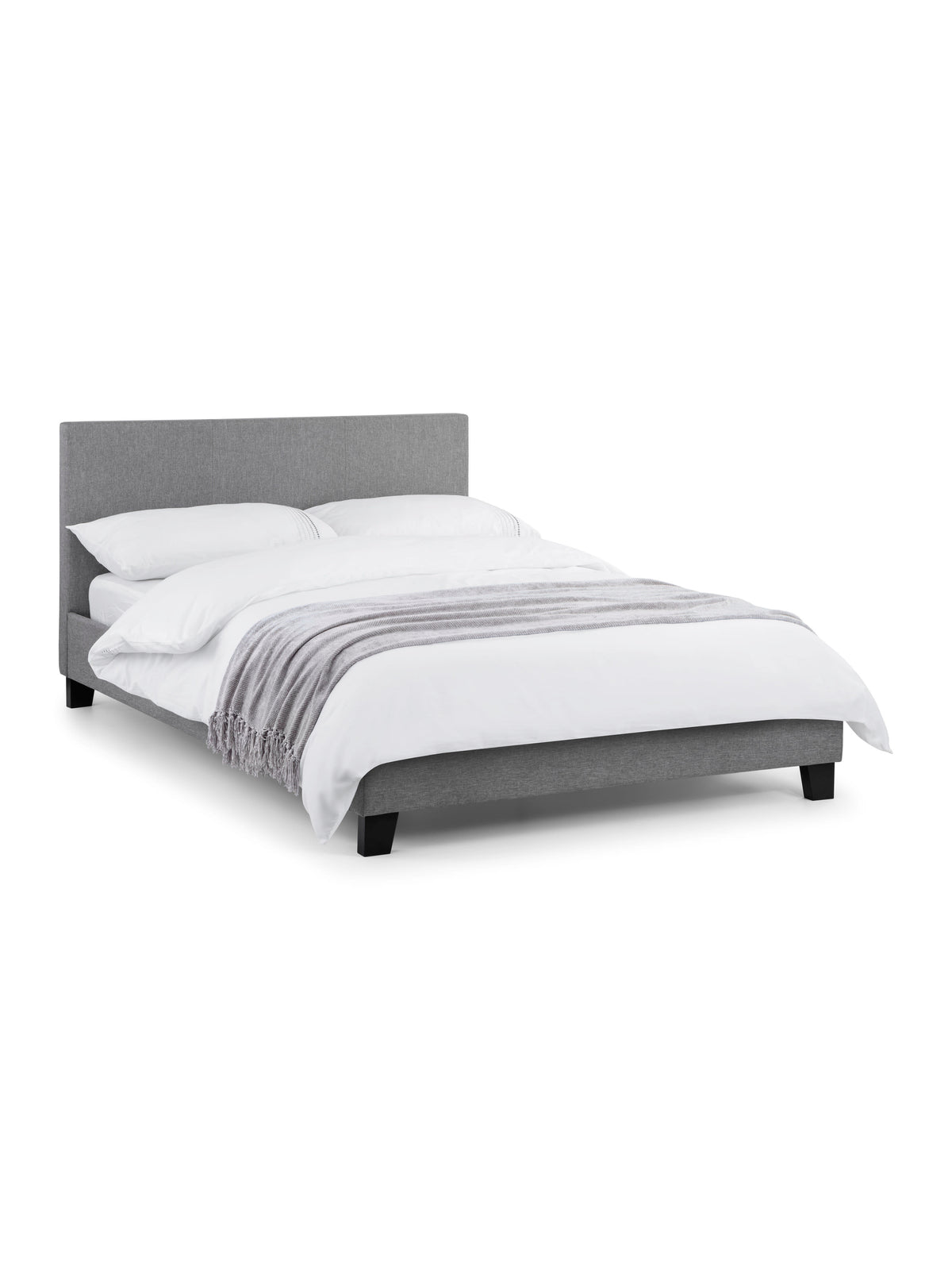 Rialto Light Grey Linen Bed - Grey Linen