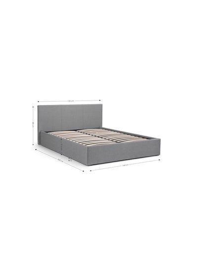 Rialto Lift-Up Storage Bed In Linen Fabric - Light Grey