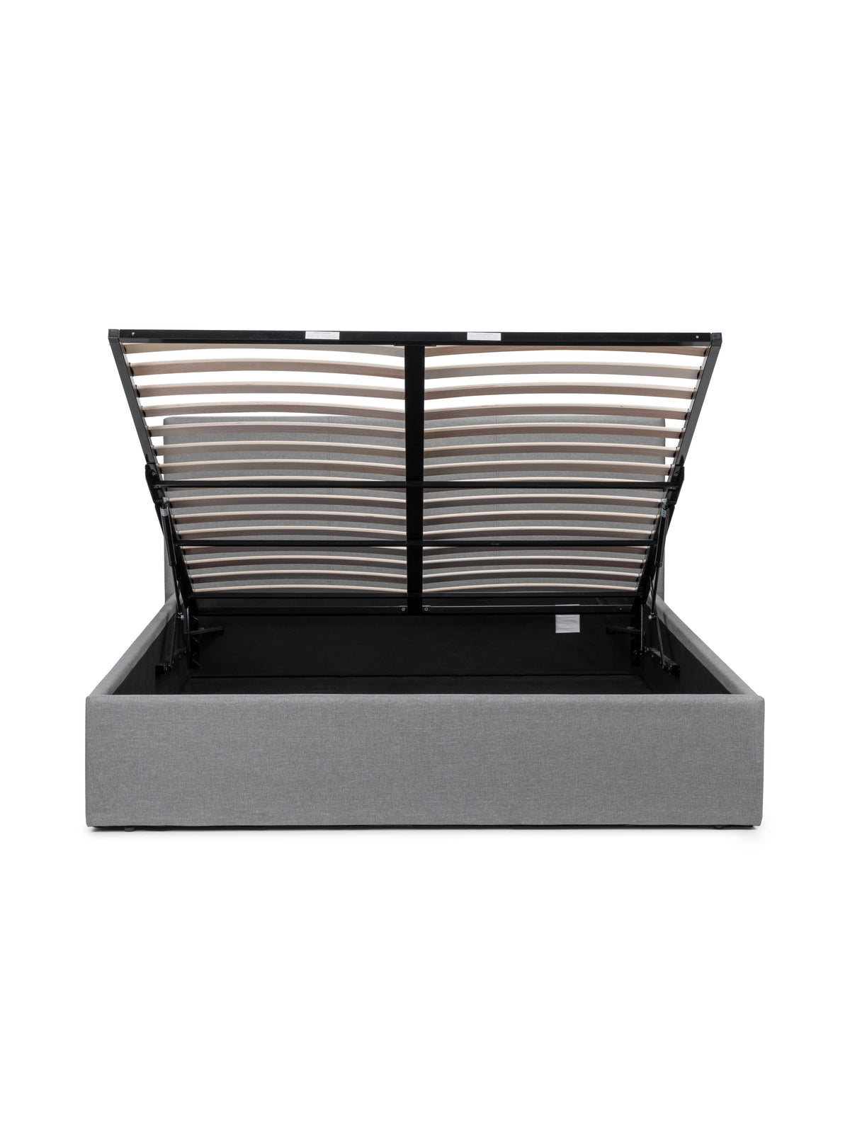 Rialto Lift-Up Storage Bed In Linen Fabric - Light Grey