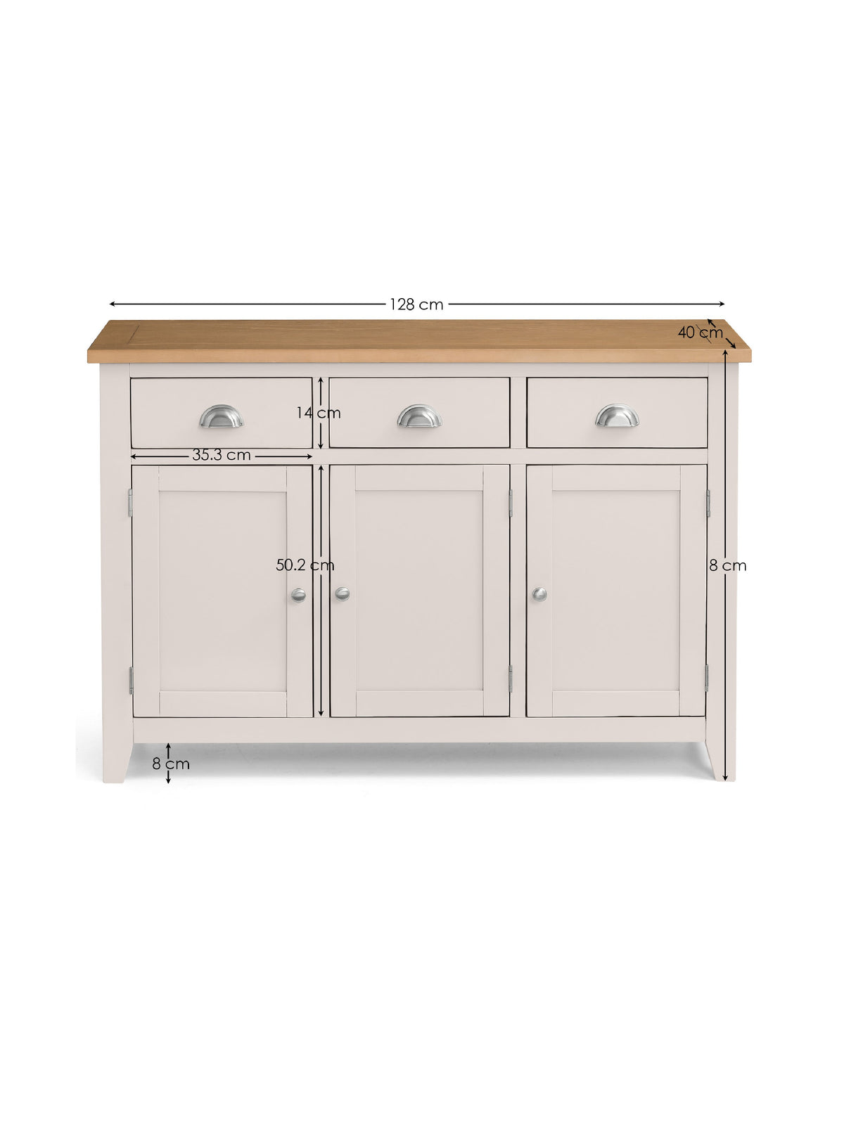 Richmond Sideboard - Elephant Grey/Pale Oak