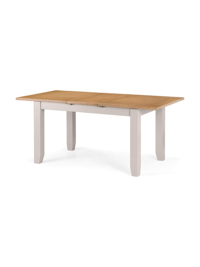 Richmond Two-Tone Oak Top Rectangular 140 to Extending Dining Table Set with 4 Light Grey Wooden Chairs – Elephant Grey and Euro Oak