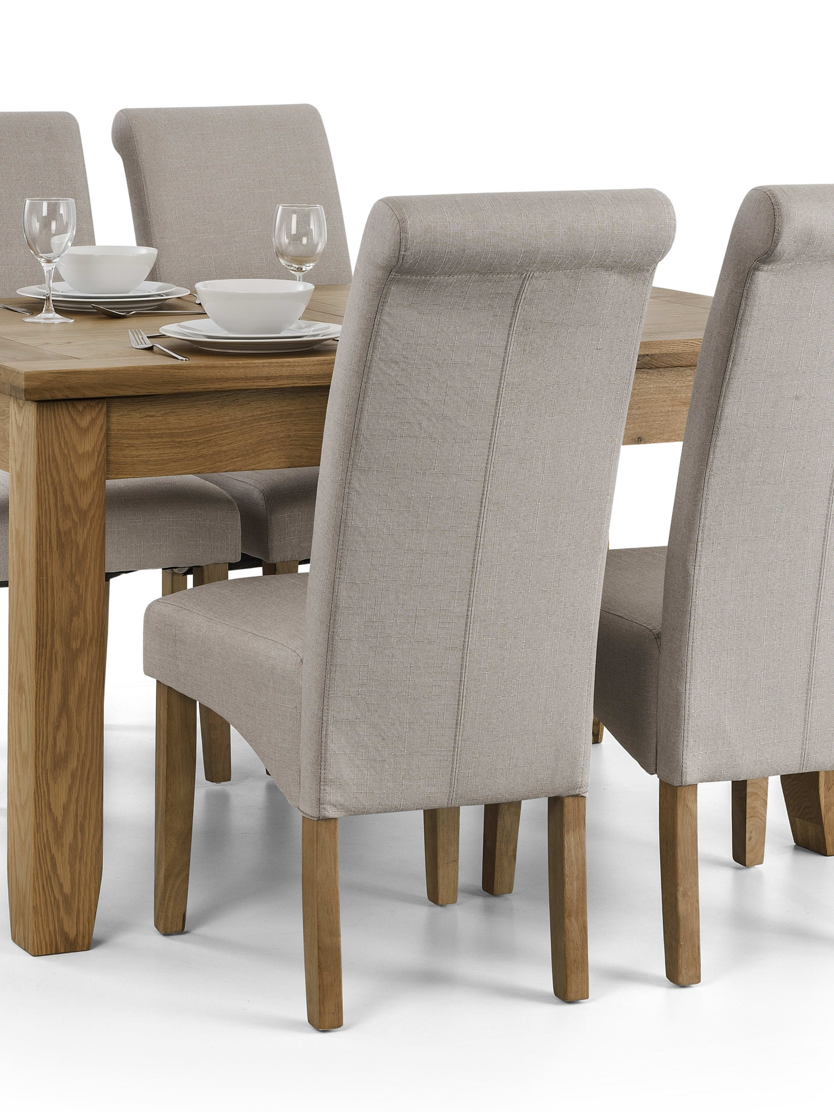 Set Of 4 Rio Scrollback Fabric Chairs – Shale Grey Linen