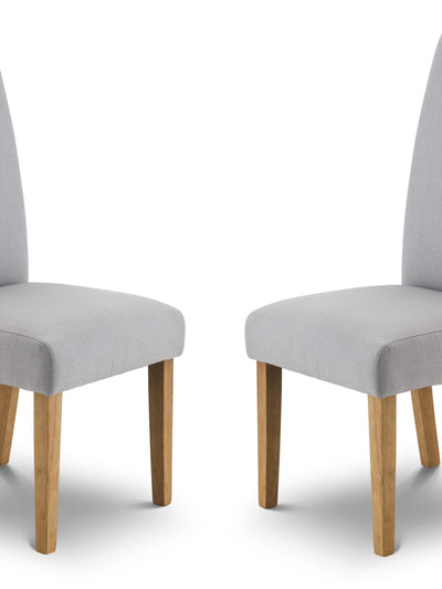 Set Of 4 Rio Scrollback Fabric Chairs – Shale Grey Linen