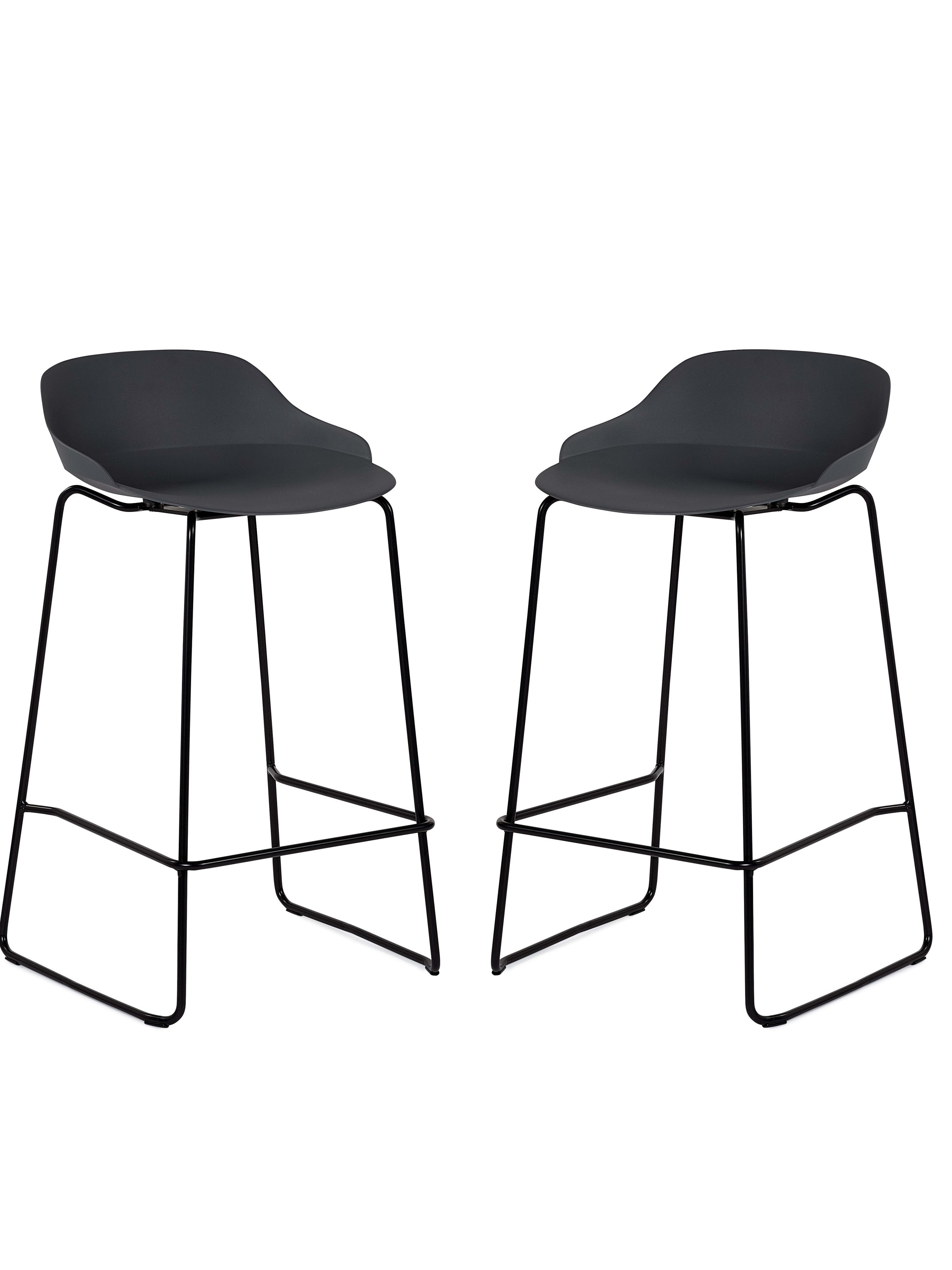Set Of 2 Rocco Stools – Dark Grey
