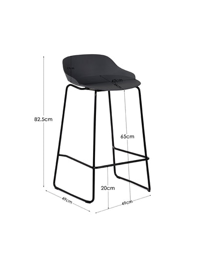 Set Of 2 Rocco Stools – Dark Grey