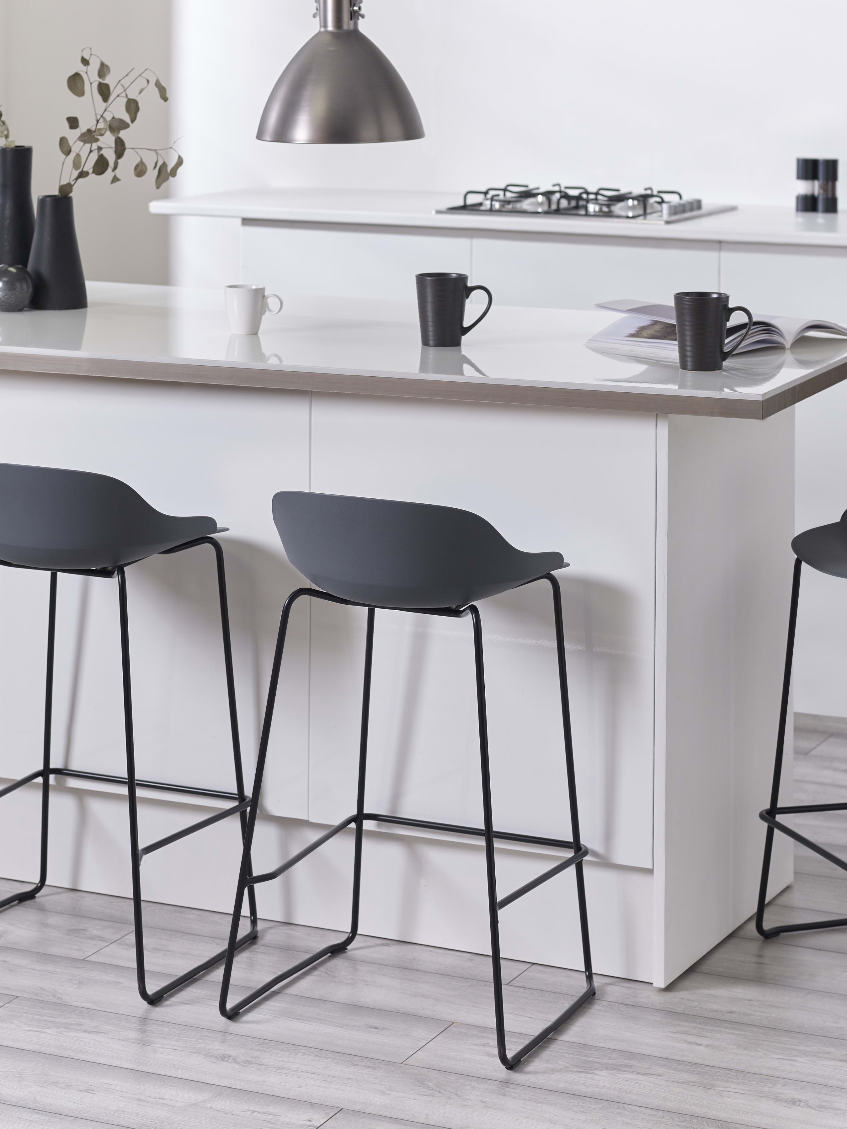Set Of 2 Rocco Stools – Dark Grey