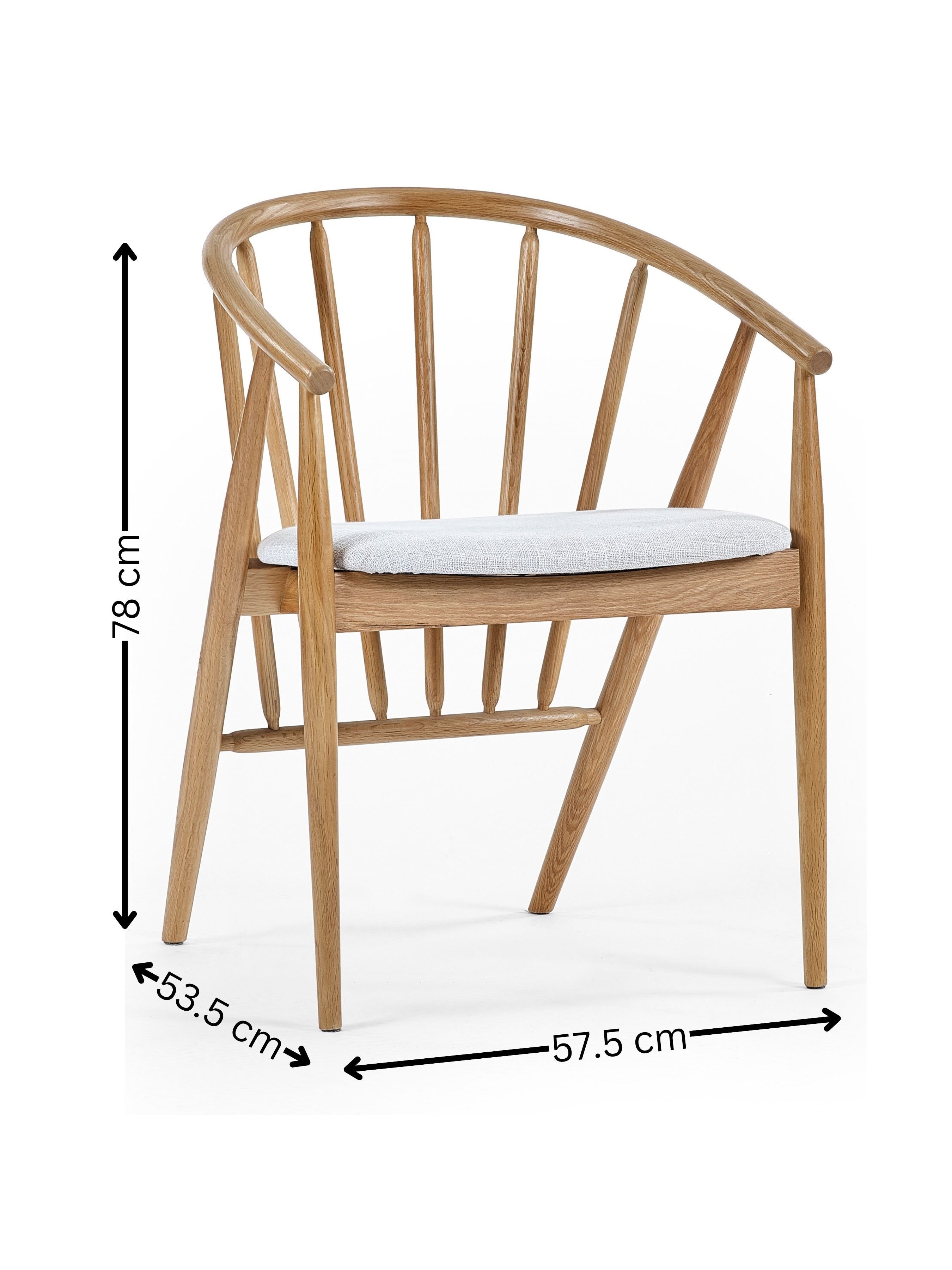 Rory Oak Curved Back Dining Chair