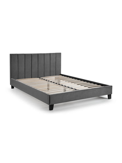 Rosa Velvet Bed - Grey