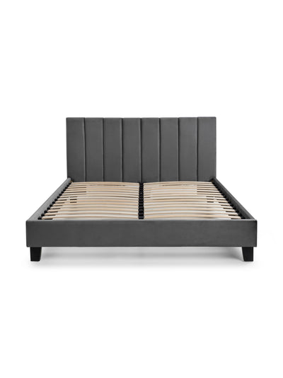 Rosa Velvet Bed - Grey
