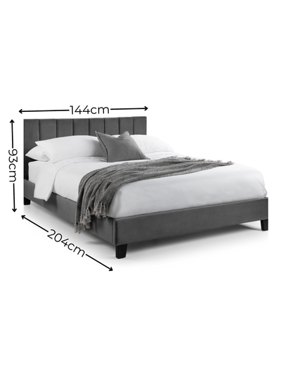 Rosa Velvet Bed - Grey