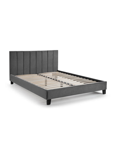 Rosa Velvet Bed - Grey