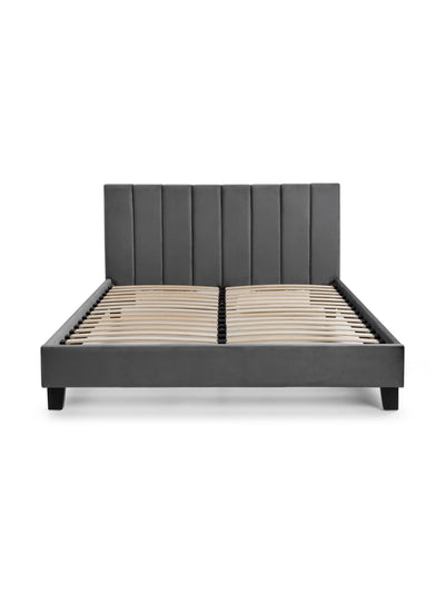Rosa Velvet Bed - Grey