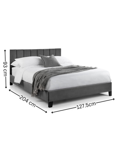 Rosa Velvet Bed - Grey