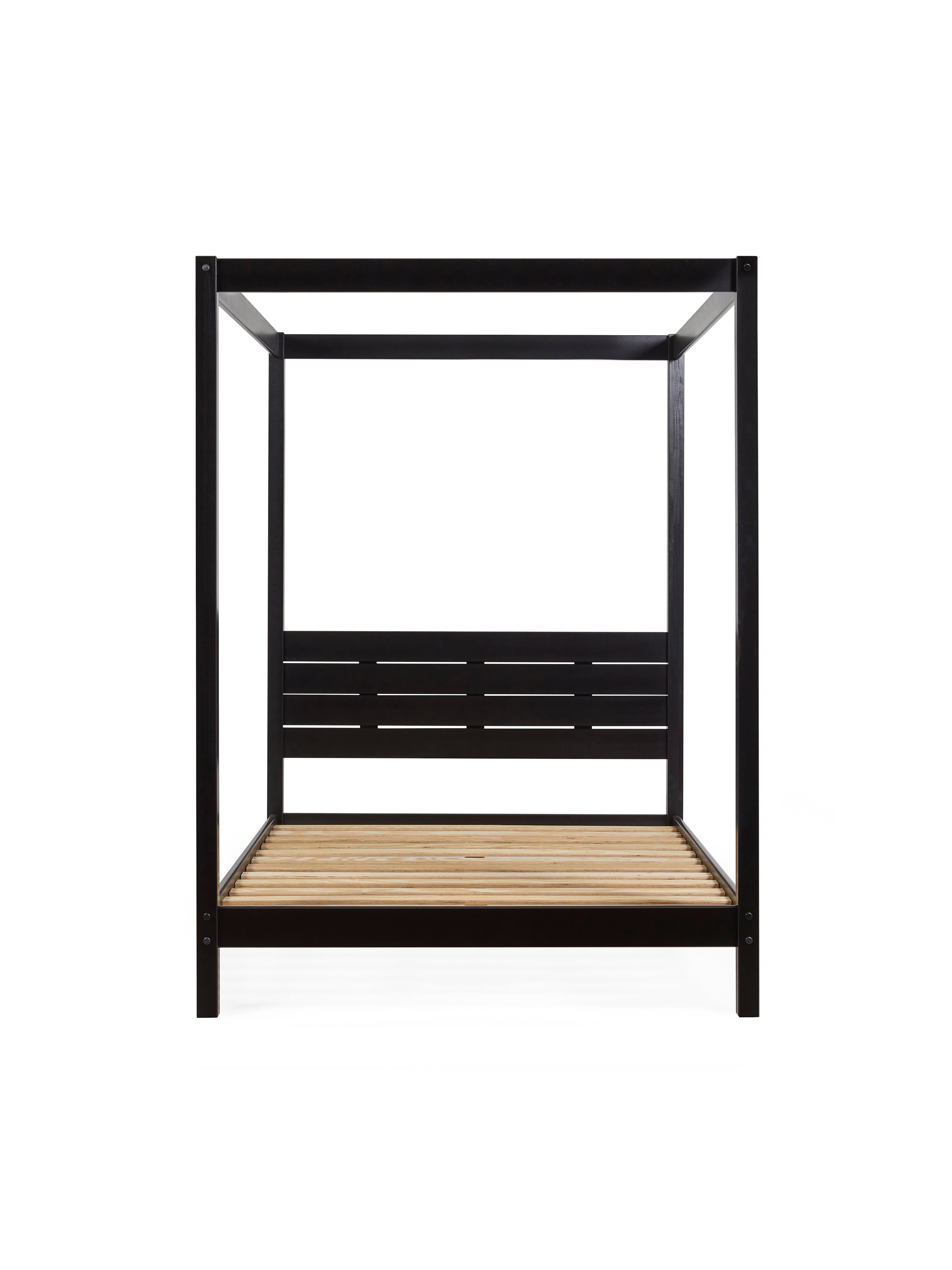 Roxanne Black Solid Pine 4-Poster Canopy Bed