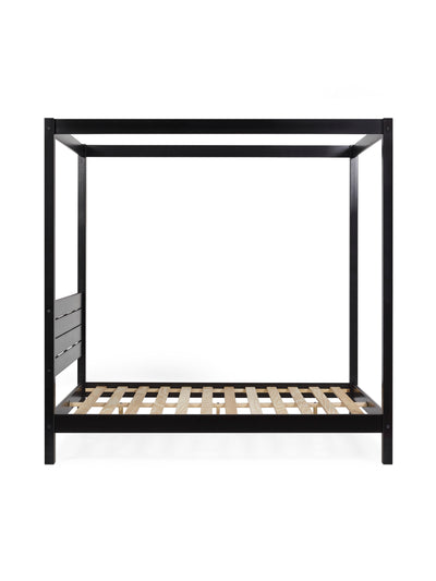 Roxanne Black Solid Pine 4-Poster Canopy Bed