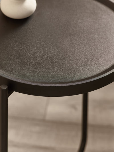Sagrada Round Black Coffee and Lamp Table Set