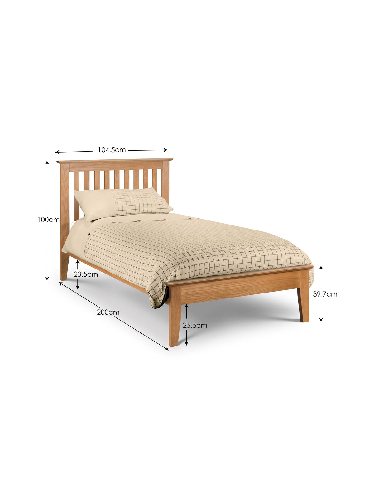 Salerno Shaker Bed - Natural Oak