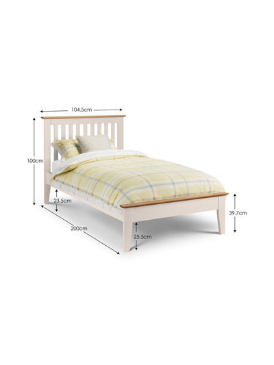 Salerno Shaker Bed - Ivory/Natural Oak