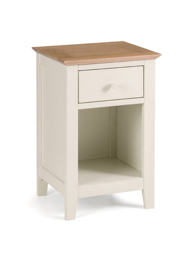 Salerno Shaker Ivory/Oak 1 Drawer Bedside